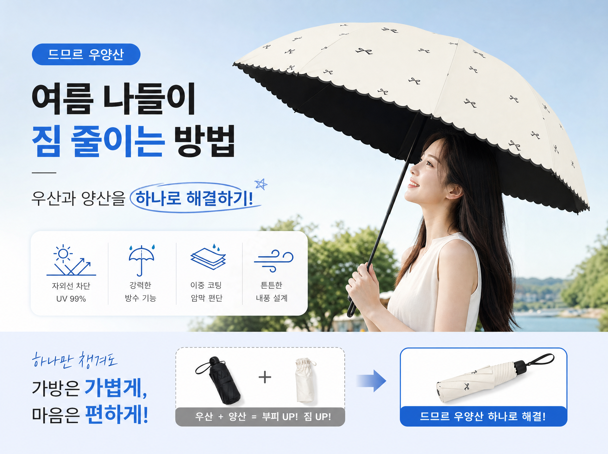 여름 나들이 짐 줄이는 방법, 우산 양산 하나로 13 여름 나들이 짐 줄이는 방법, 우산 양산 하나로